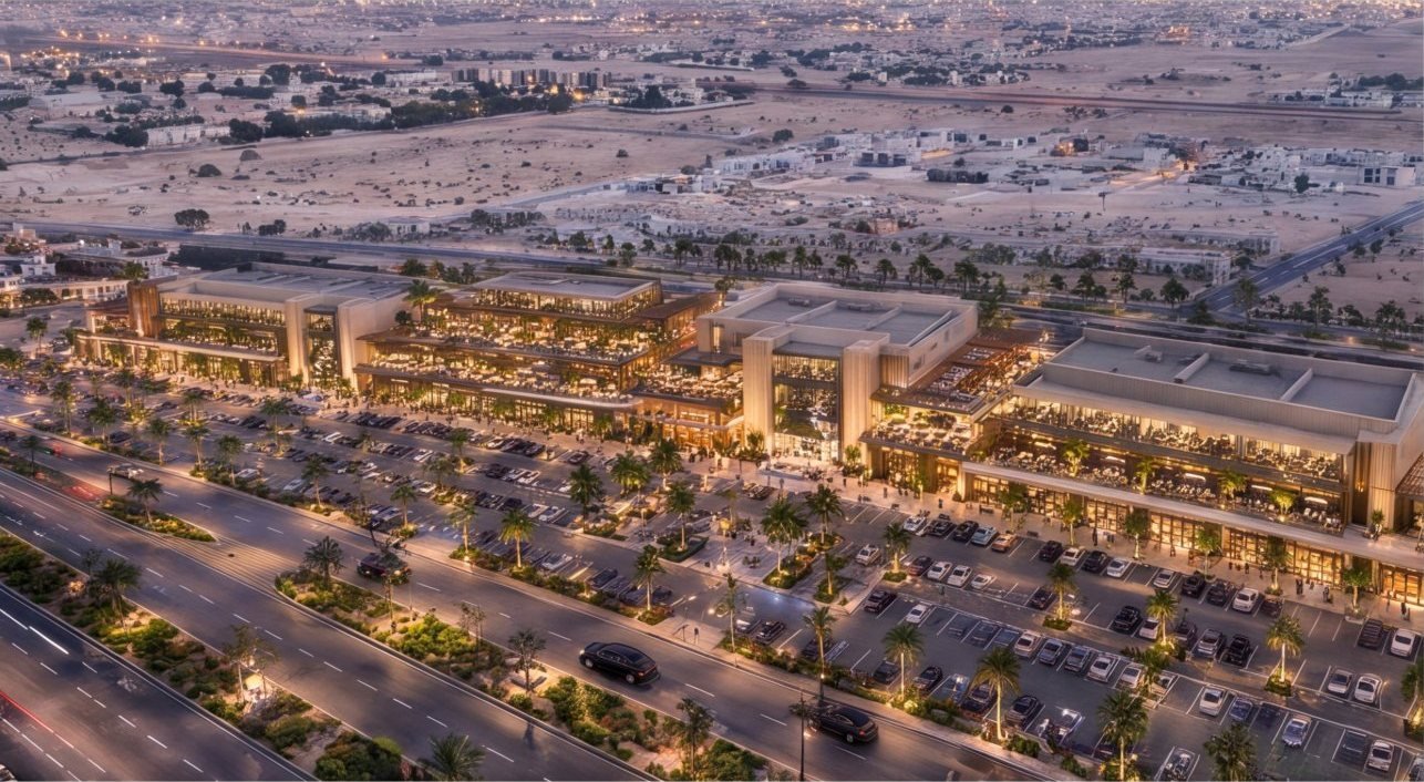 مول تجاري المحمدية — منظور جوي للمشروع والمواقف